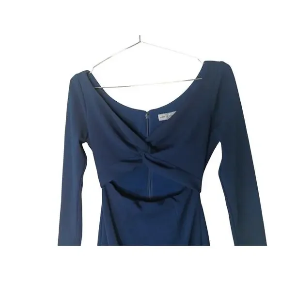 Dress the Population Jade Cutout Bodycon Dress XS Navy Long Sleeve Party - Picture 5 of 14